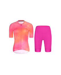 RIVANELLE Cycling short sleeve jersey and shorts - COSMA - cyclamen/orange/pink